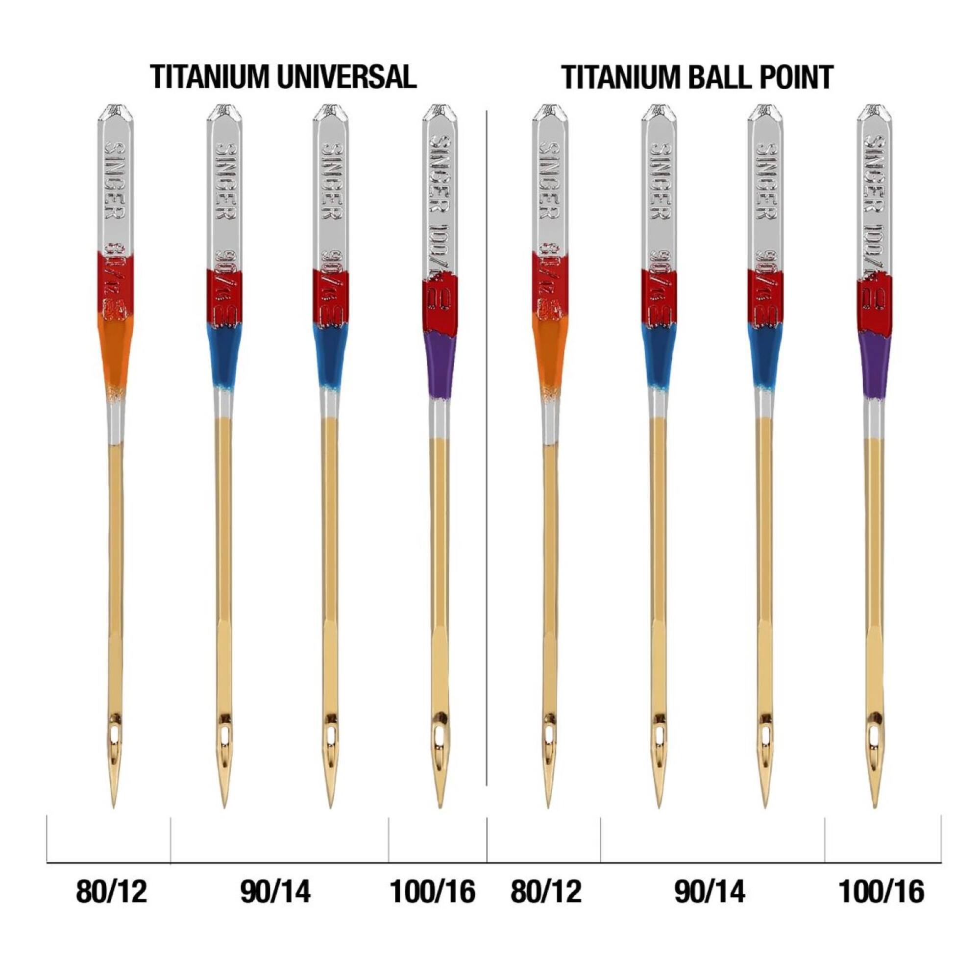 SINGER® Titanium & Standard Universal & Ball Point Sewing Machine Needles, 54ct.
